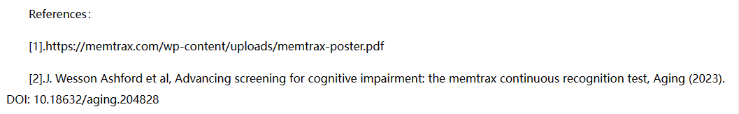 用于高级认知障碍筛查的MemTrax连续识别测试(图8)