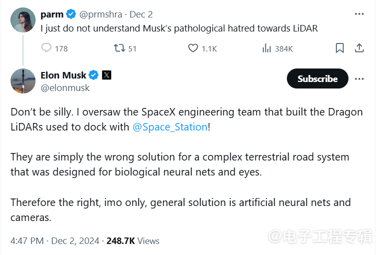 纯视觉与激光雷达之争：特斯拉为何坚持走“减法”路线(图1)