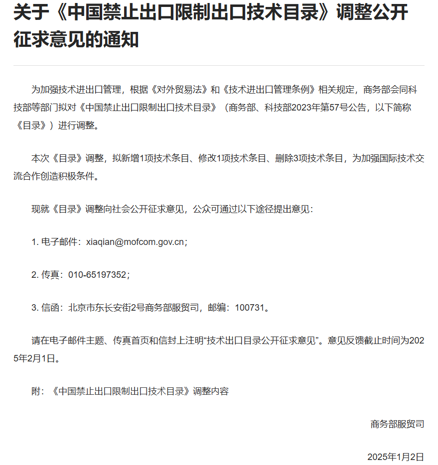 中国技术出口目录调整引国际关注(图1)